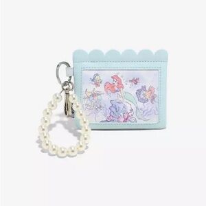NWT Loungefly Disney The Little Mermaid Ariel & Flounder Pearl Chain Cardholder